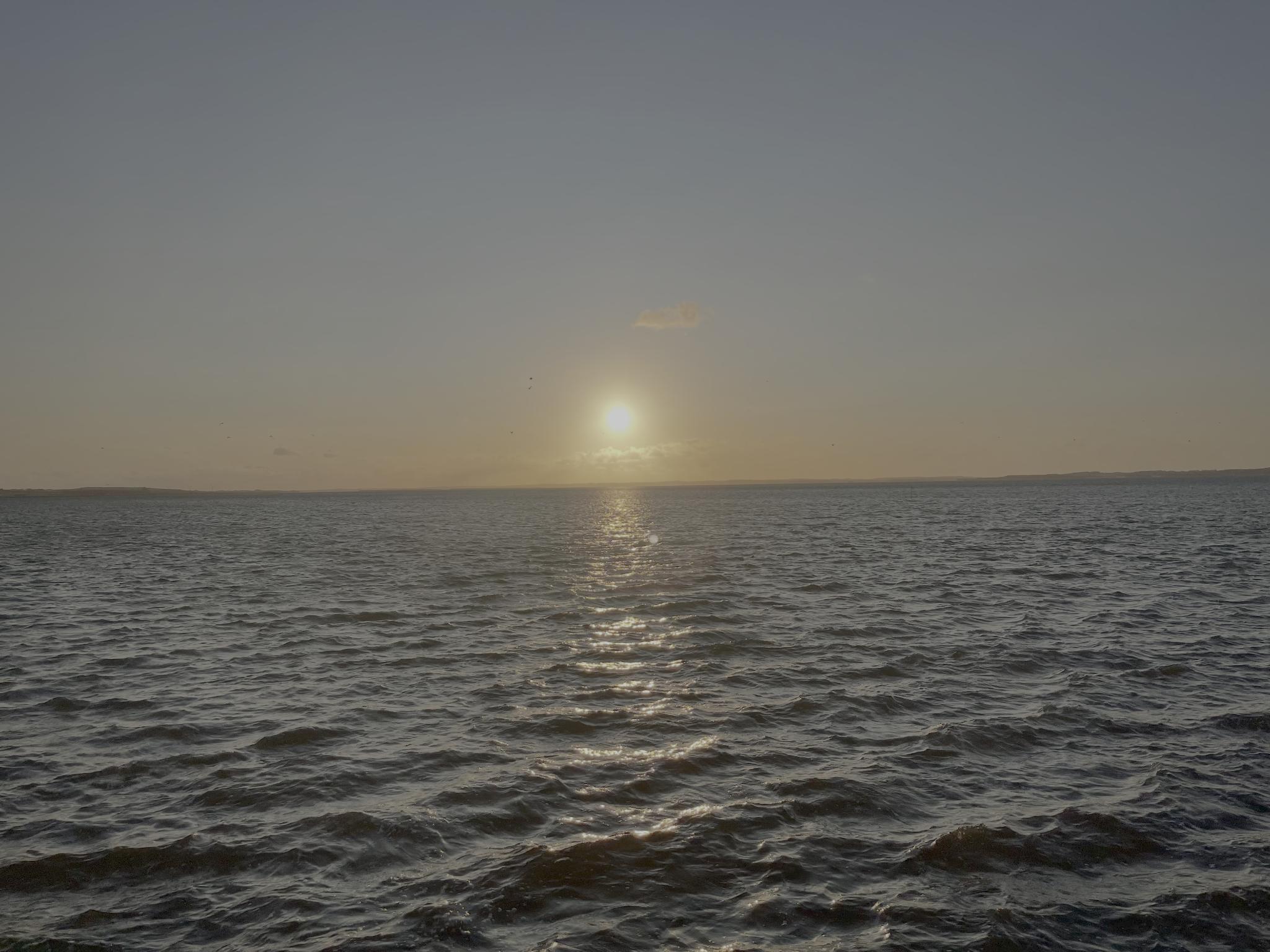 Solnedgang over fjorden ved Nibe
